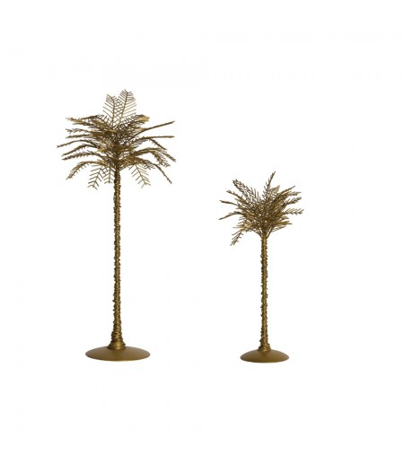 Lot de 2 palmiers décoratifs dorés - Chehoma