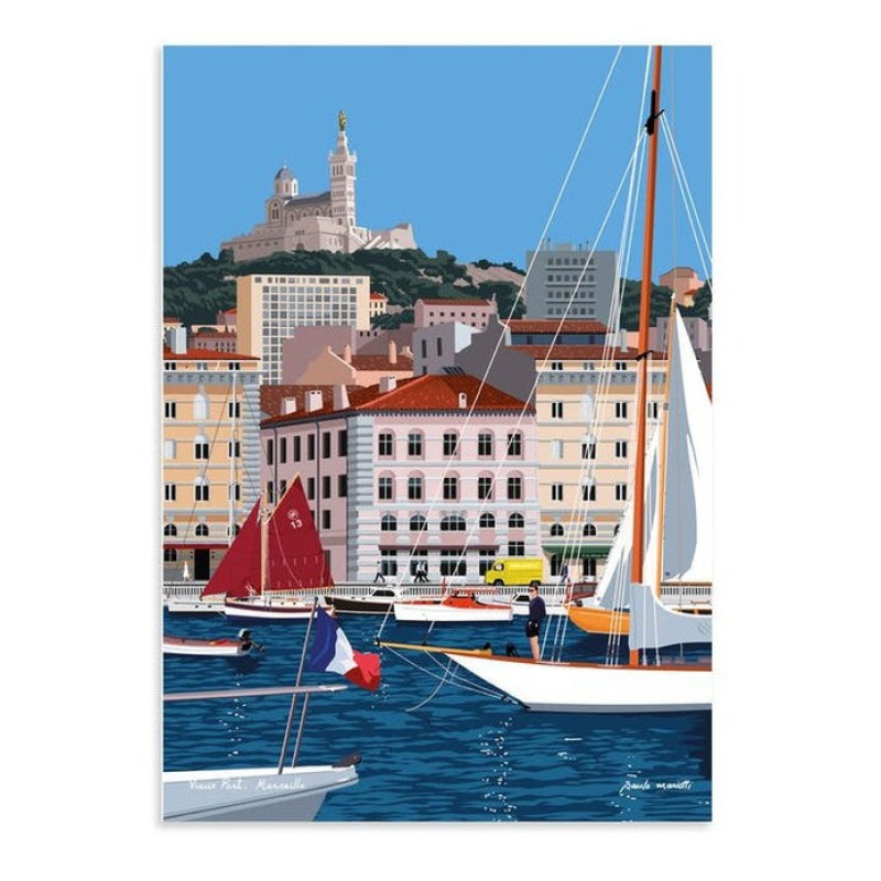 Carte Postale double enveloppe Paulo Mariotti Vieux Port Marseille - Image Republic BEST