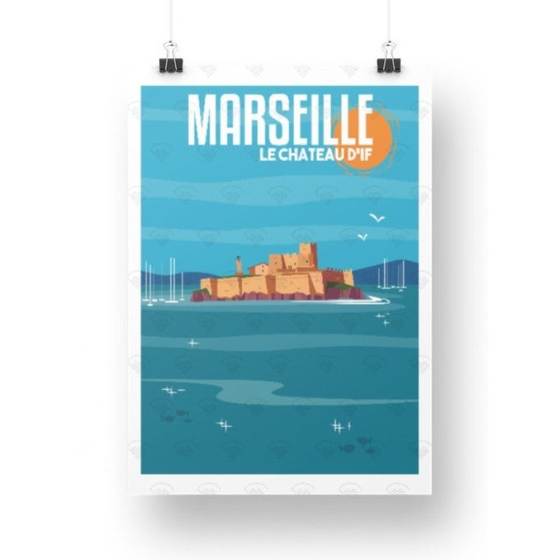 Marseille - Chateau d'If 30 x 40 cm