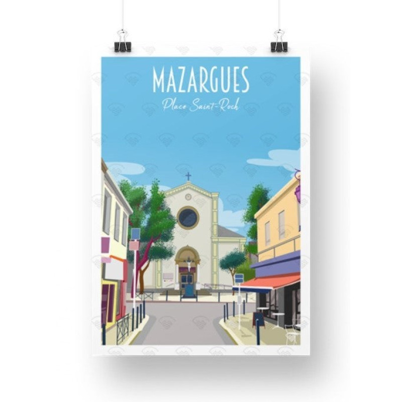 Affiche Maison Landolfi - Mazargues Place Saint-Roch 30x40 cm
