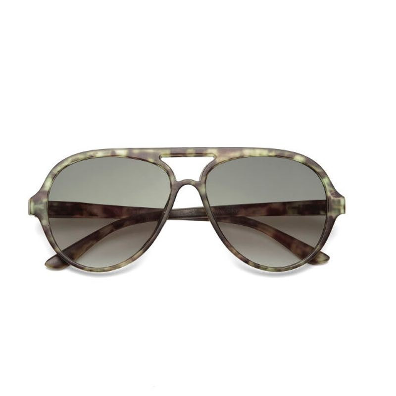 Lunettes de soleil Drop - Monture soft touch – Havane - Verres dégradés vert – Okkia - Piu Forty