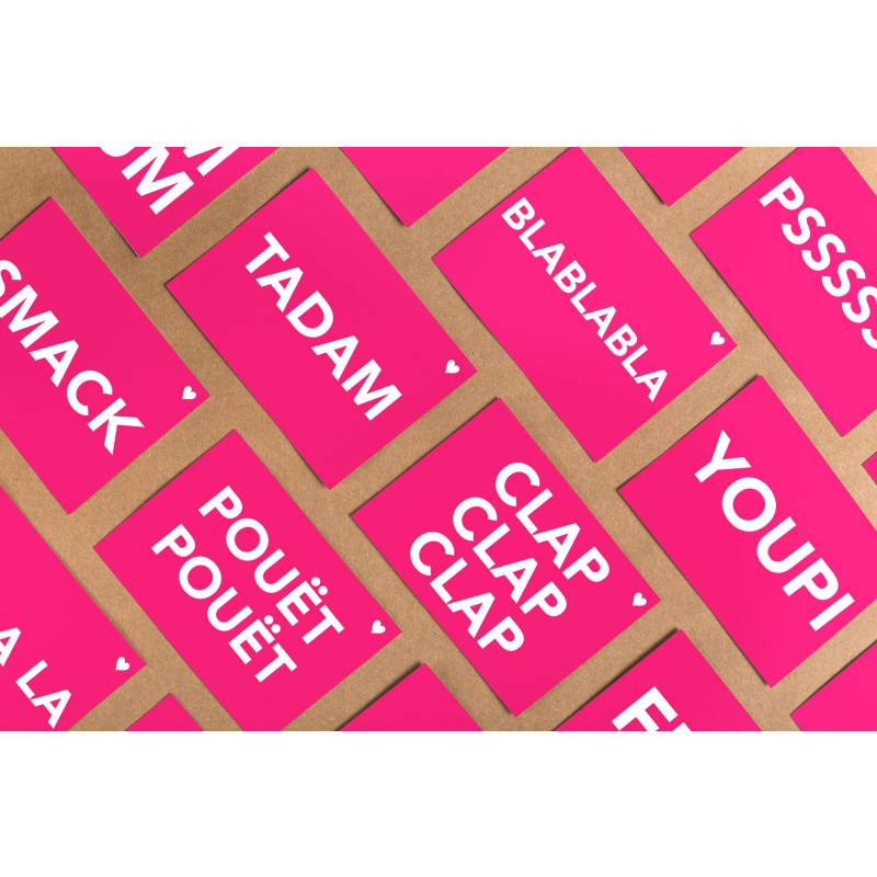 Carte FLUO A5 Amour : sérigraphiée sur papier 400gr - Pied de Poule