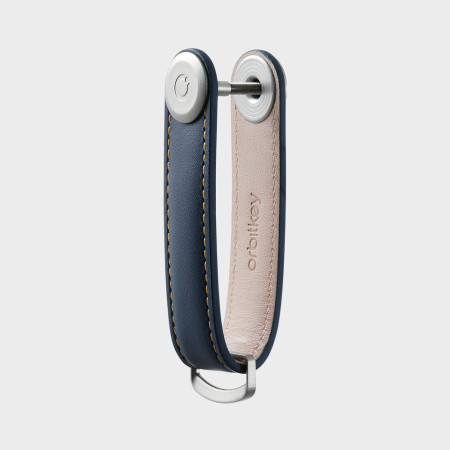 Organisateur de clés - Leather Silver - Navy / Tan - Orbitkey