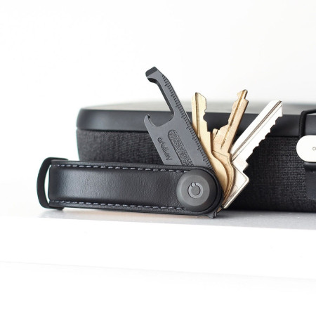 Organisateur de clés - Leather Rose Gold - Black / Black - Orbitkey