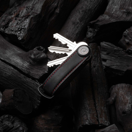 Organisateur de clés - Crazy Horse Leather - Obsidian / Red - Orbitkey