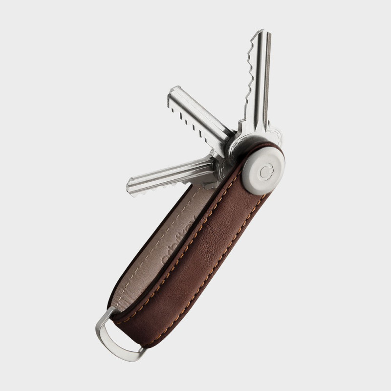Organisateur de clés - Leather Silver - Espresso / Brown - Orbitkey