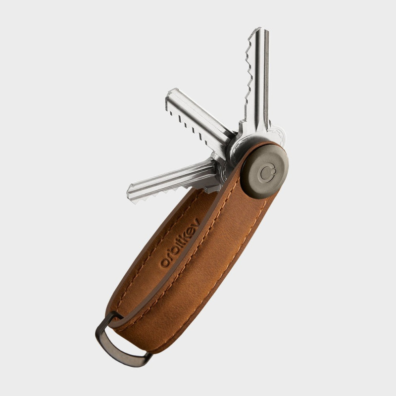 Organisateur de clés - Crazy Horse Leather - Chestnut Brown / Brown - Orbitkey