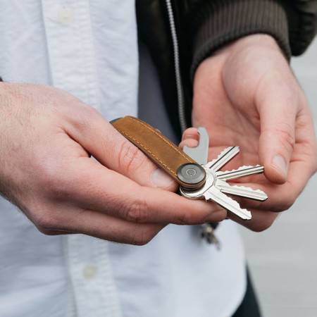 Organisateur de clés - Crazy Horse Leather - Chestnut Brown / Brown - Orbitkey