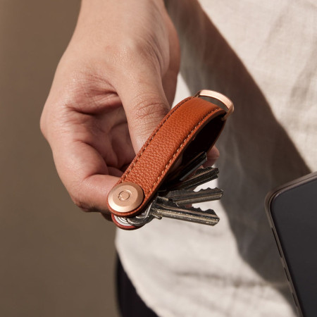 Organisateur de clés - Pebbled Leather - Amber - Orbitkey