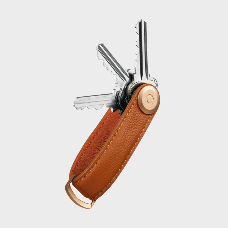 Organisateur de clés - Pebbled Leather - Amber - Orbitkey
