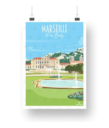 Affiche Maison Landolfi - Marseille - Parc Borély 30x40 cm
