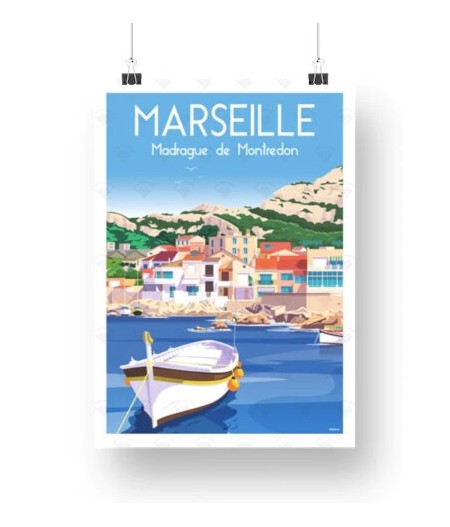 Affiche Maison Landolfi - Marseille - Madrague de Montredon 30x40 cm