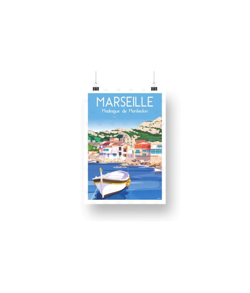 Affiche Maison Landolfi - Marseille - Madrague de Montredon 30x40 cm