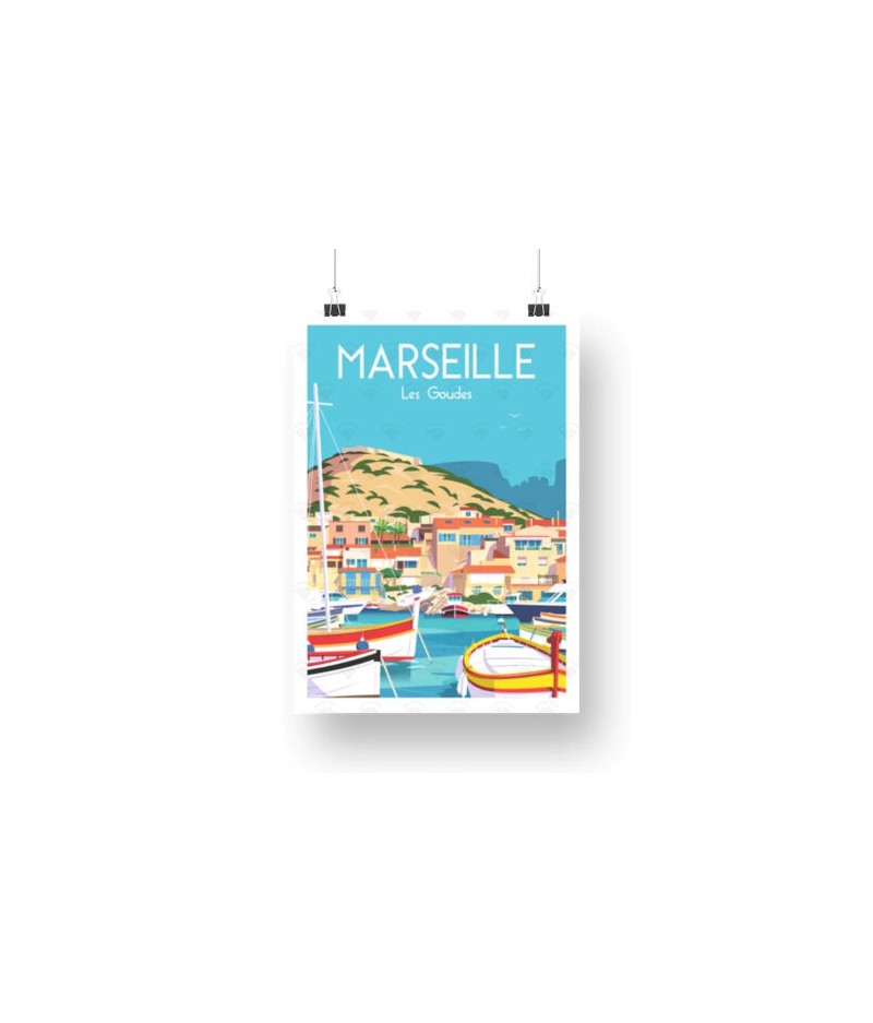 Affiche Maison Landolfi - Marseille - Les Goudes de Raphael Delerue 30x40 cm