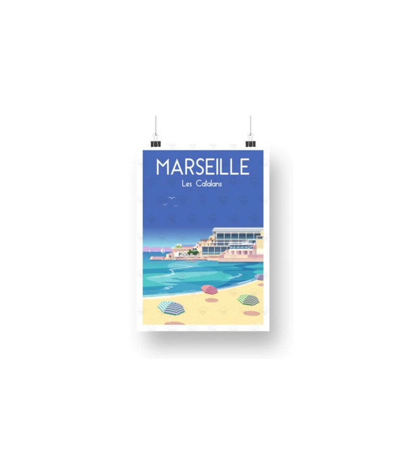 Affiche Maison Landolfi - Marseille - Les Catalans 30x40 cm