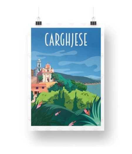 Affiche Maison Landolfi - Corse - Cargèse - 30x40 cm