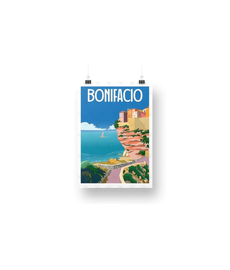 Affiche Maison Landolfi - Corse - Bonifacio - 30x40 cm