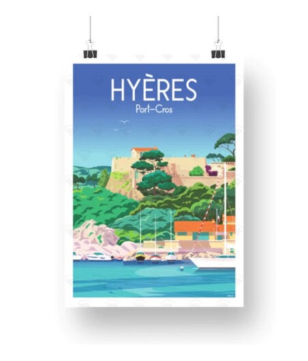 Affiche Maison Landolfi - Hyères - Port-Cros par Raphael Delerue - 30x40 cm