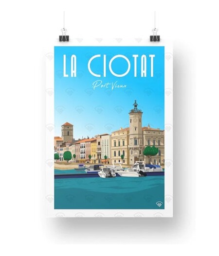 Affiche Maison Landolfi - La Ciotat - Port Vieux 30x40 cm