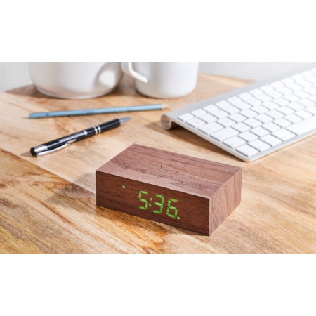 Flip Click Clock - Horloge Réveil - Walnut - Gingko
