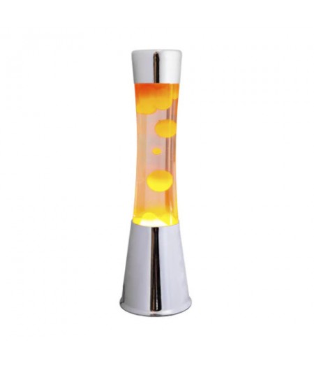 Lampe lave - base métal, lave orange - d12*h40cm - verre, métal, ampoule incluse - Fisura
