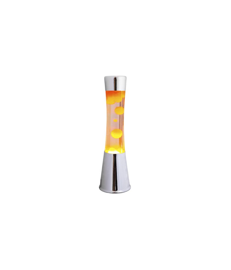 Lampe lave - base métal, lave orange - d12*h40cm - verre, métal, ampoule incluse - Fisura