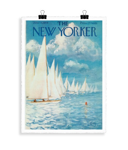 56x76 cm The New Yorker 80 Getz Boat Race 1959 49573 - Affiche Image Republic
