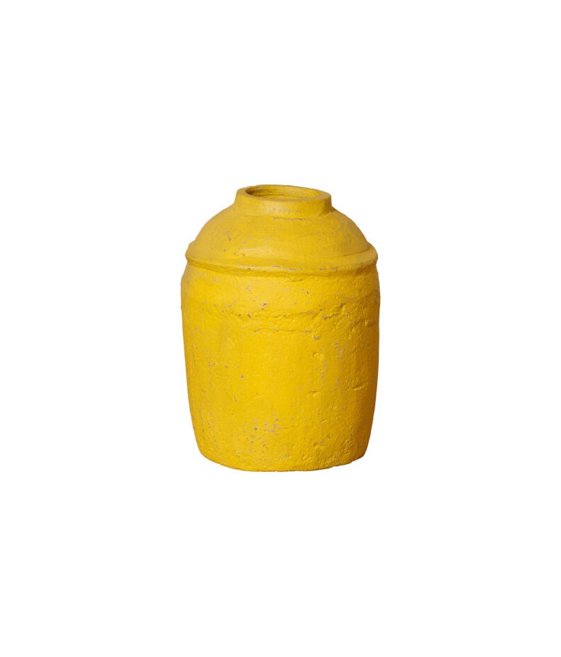Pot jaune papier maché - Chehoma