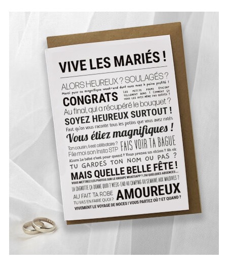 Carte Mariage - Vive Les Mariés ! - Tout est dit