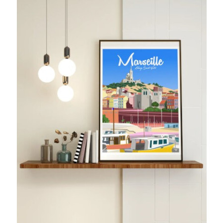 Affiche Maison Landolfi - Marseille - Abbaye Saint Victor 30x40 cm