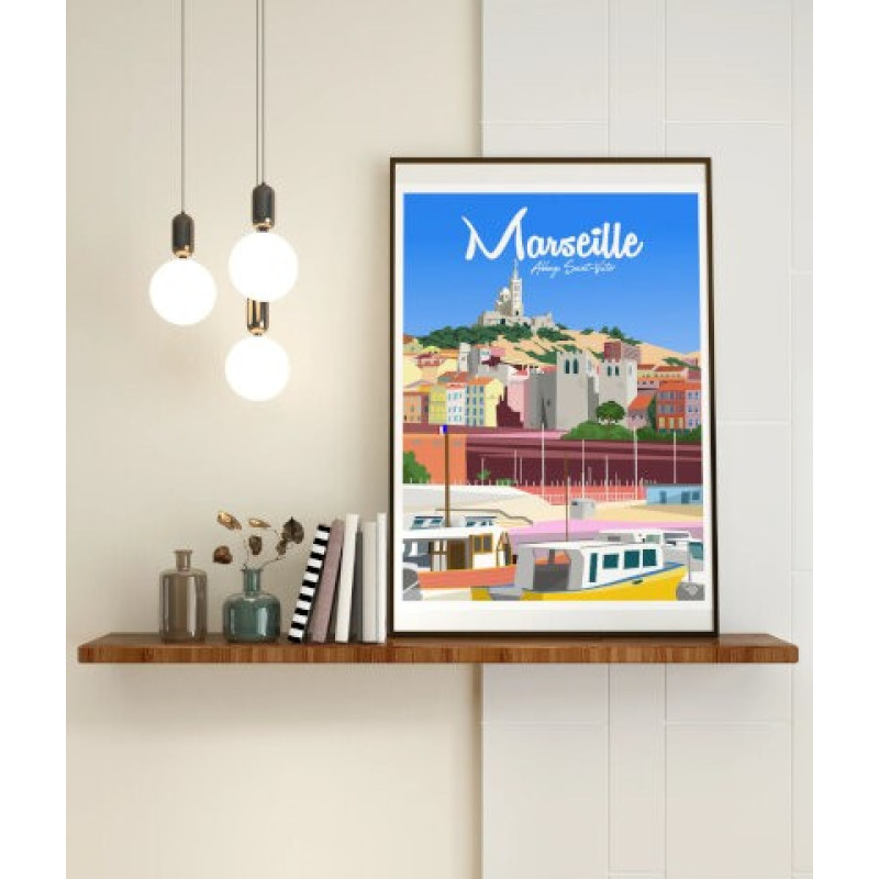 Affiche Maison Landolfi - Marseille - Abbaye Saint Victor 30x40 cm
