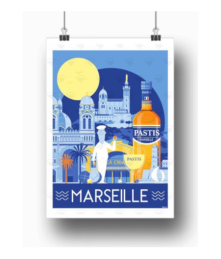 Affiche Maison Landolfi - Marseille -  Panorama par Raphael Delerue 30x40 cm