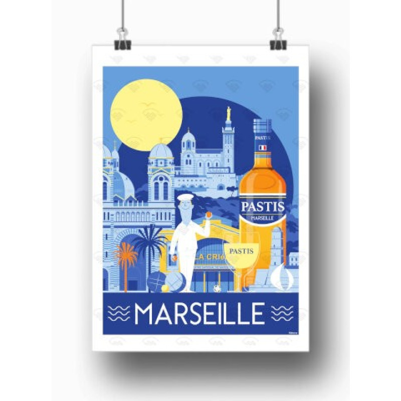 Affiche Maison Landolfi - Marseille -  Panorama par Raphael Delerue 30x40 cm