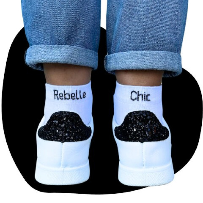 Chaussettes KlaK REBELLE CHIC Blanc/Noir 36/40