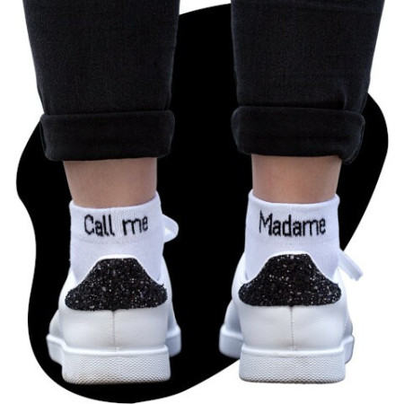 Chaussettes KlaK CALL ME MADAME Blanc/Noir 36/40