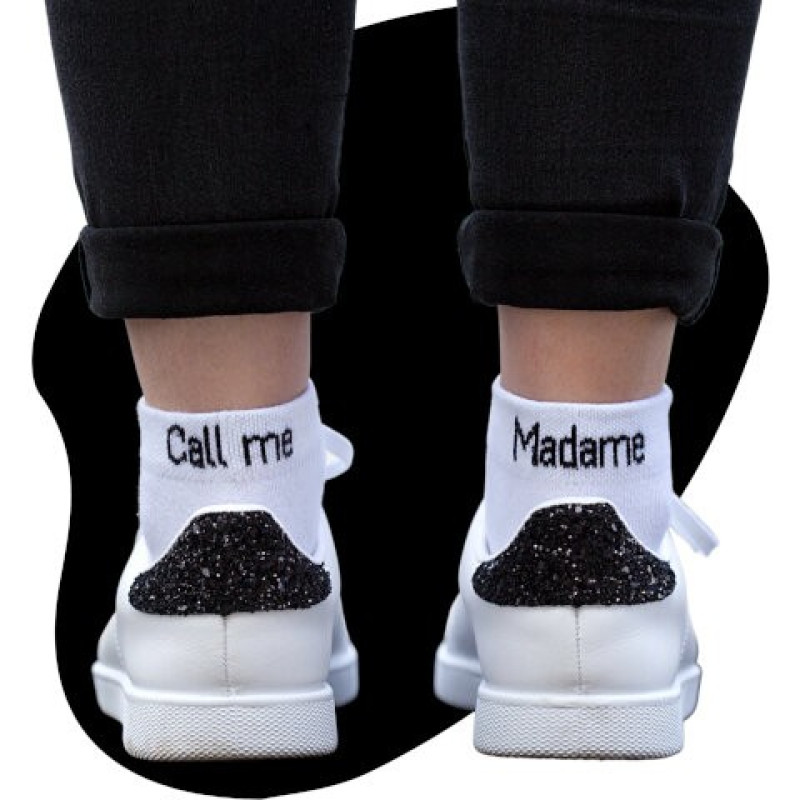 Chaussettes KlaK CALL ME MADAME Blanc/Noir 36/40