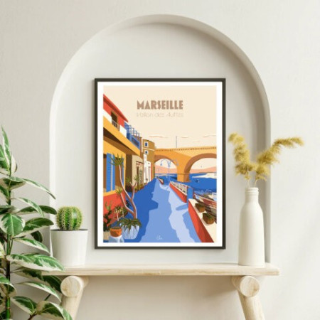 Affiche Maison Landolfi - Le Vallon des Auffes par les Croquis de Cam 30x40 cm | L’Ornithorynque Marseille
