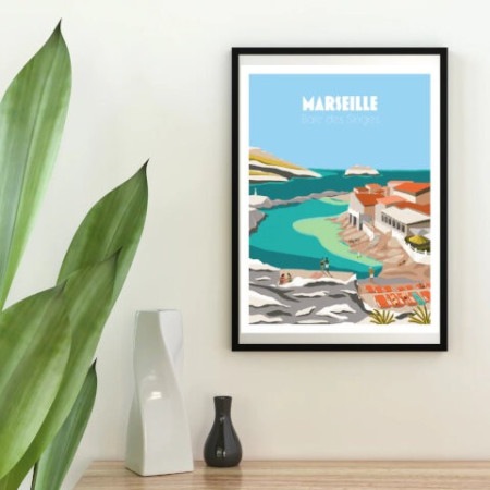 Affiche Maison Landolfi - Baie des singes par les Croquis de Cam 30x40 cm | L’Ornithorynque Marseille