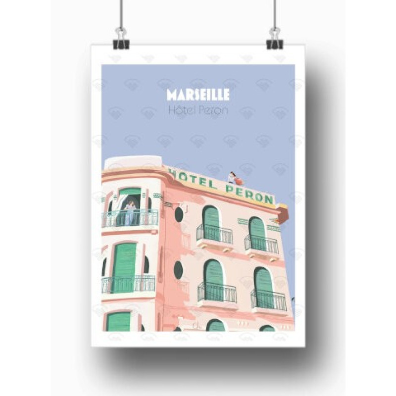 Affiche Maison Landolfi - Hôtel Peron par les Croquis de Cam 30x40 cm