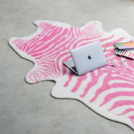 Tapis s2 synthétique rose peau de zèbre xl hf - Helio Ferretti