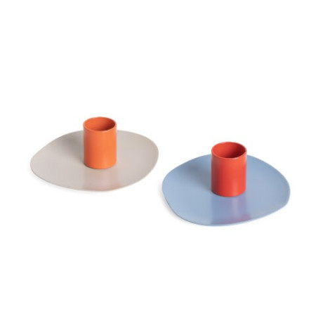 Lot de 2 petits bougeoirs ronds en métal - Helio Ferretti | L’Ornithorynque Marseille