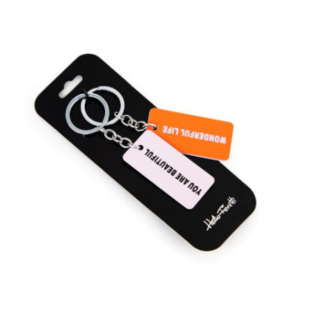 Pack de 2 porte-clés s3 plaque rose et orange hf - Helio Ferretti