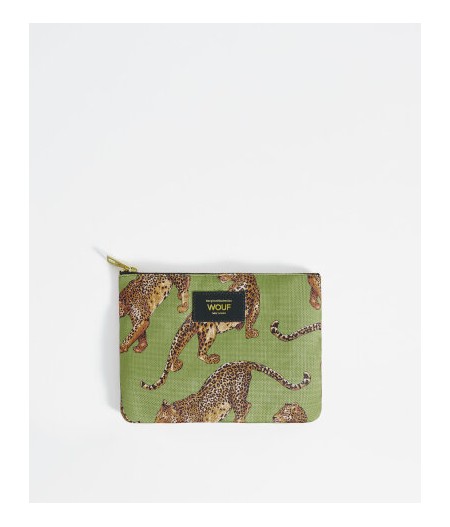 Pochette Olive Leopard Pouch - Wouf | L'Ornithorynque Marseille