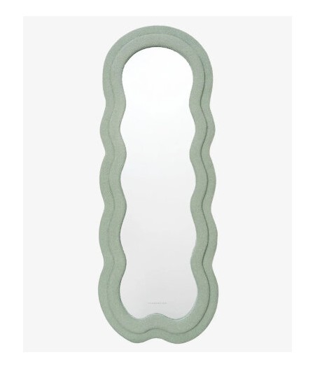 Miroir CHARLOTTE Vert - Wavy Fleece Frame Mirror - FLAMINGUEO