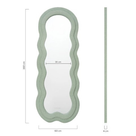 Miroir CHARLOTTE - Wavy Fleece Frame Mirror - FLAMINGUEO