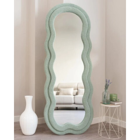Miroir CHARLOTTE - Wavy Fleece Frame Mirror - FLAMINGUEO