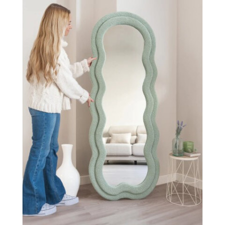 Miroir CHARLOTTE - Wavy Fleece Frame Mirror - FLAMINGUEO