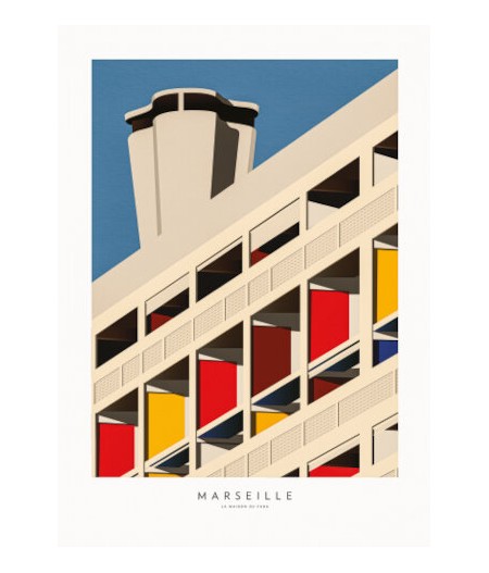 ZZZ - 56x76 cm Marseille La Cité Radieuse - Affiche Image Republic