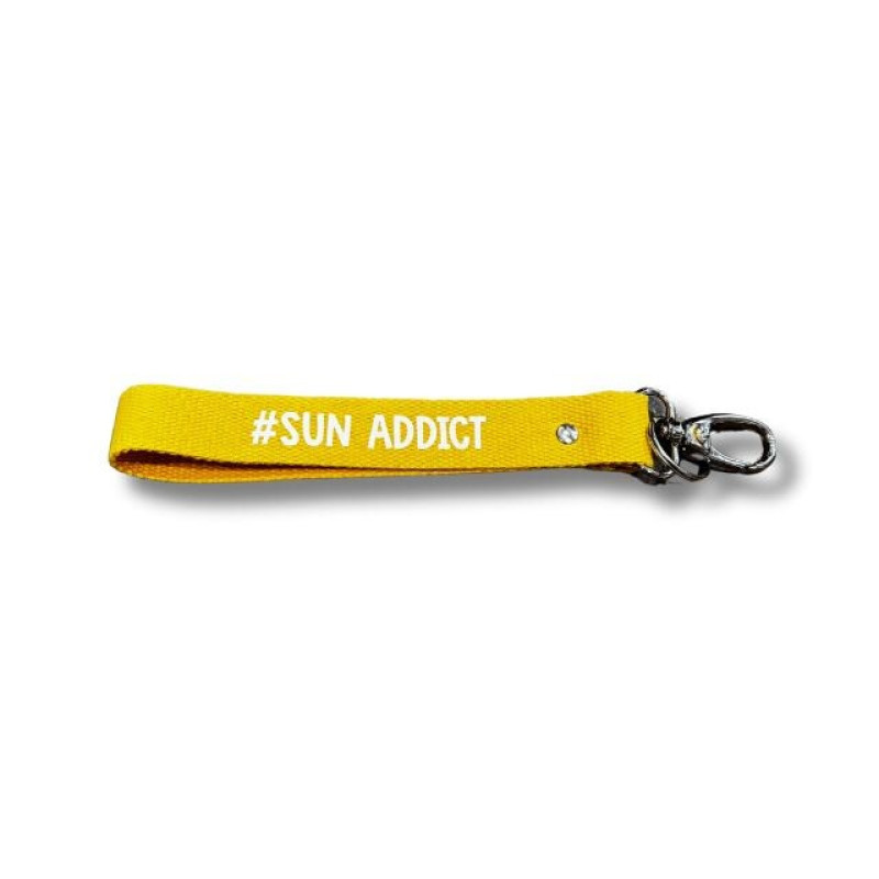 Porte-clés Sangles SUN ADDICT – JAUNE/BLANC - La Reine des Fourmis