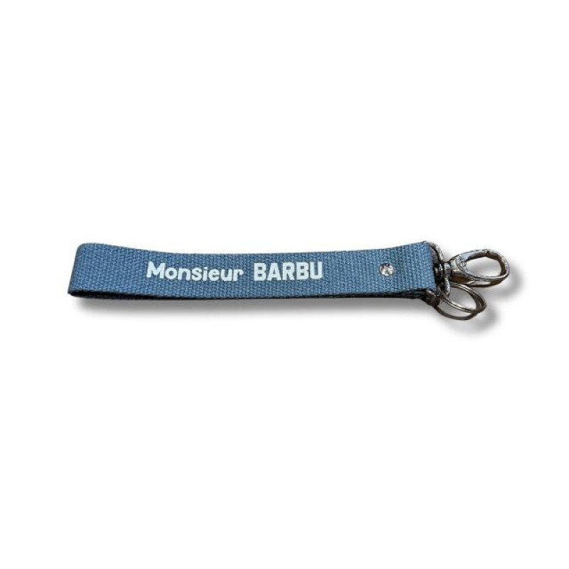 Porte-clés Sangles Monsieur BARBU - BLEU HORIZON/BLANC - La Reine des Fourmis 2023